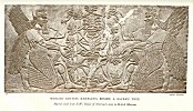 WINGED DEITIES KNEELING BESIDE A SACRED TREE<br> <i>Marble Slab from N.W. Palace of Nimrod: now in British Museum</i>.<br> Photo. Manell