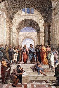 The School of Athens, detail, Raphael [ca. 1508] (Public Domain Image)