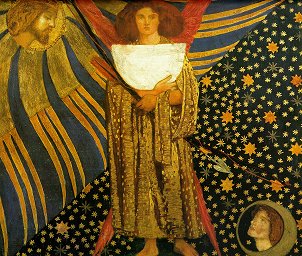 Dantis Amore, by Dante Gabriel Rossetti [1859-60] (Public Domain Image)