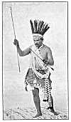 AN INDIAN DANCER.<BR>
Chow-chil-la Indian in full war-dance costume.