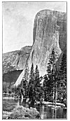 EL CAPITAN (TO-TAU-KON-NU'-LA),<BR>
3,300 Feet.<BR>
The Indians believe that this great rock grew from a small boulder. See ''Legend of the Tul-tok'-a-na.''