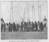 WARRIORS WITH POLES SINGING TRIBAL HYMN.