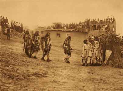 [Hopi] Snake Dancers Entering the Plaza, Edward Curtis, 1921 [Public domain image]