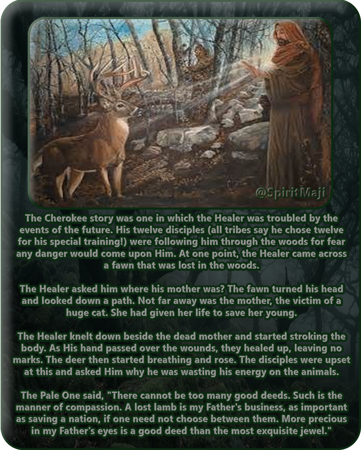 deer jesus healer cherokee story he walked the americas